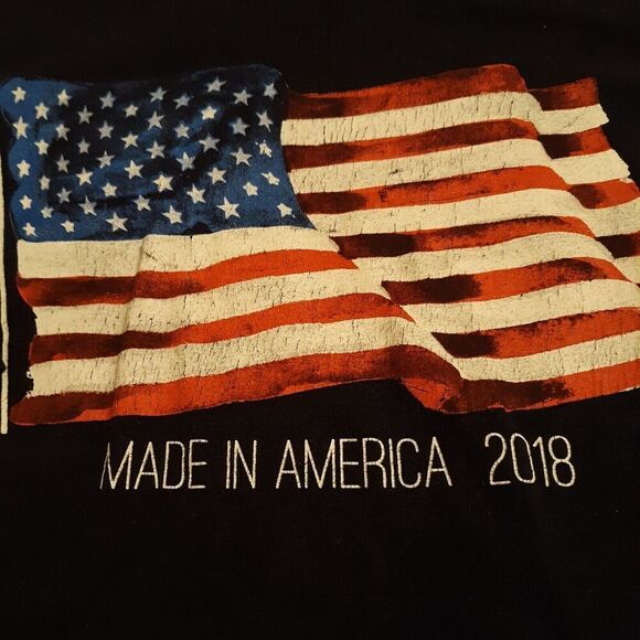 Made in America Patriotic T Shirt American Flag Graphic 2018 Black Size XL - Picture 2 of 6